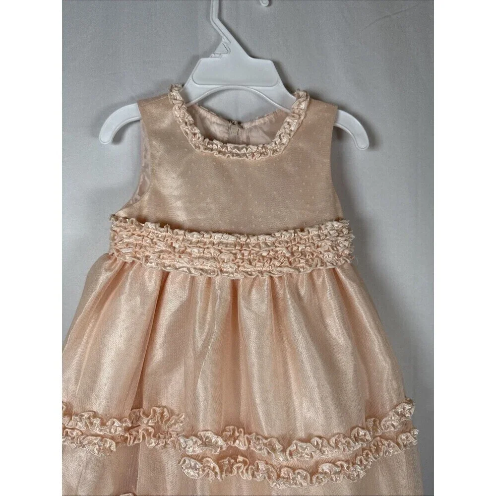 Love Girls Peach Ruffle Sleeveless Dress Size 9 M Preowned